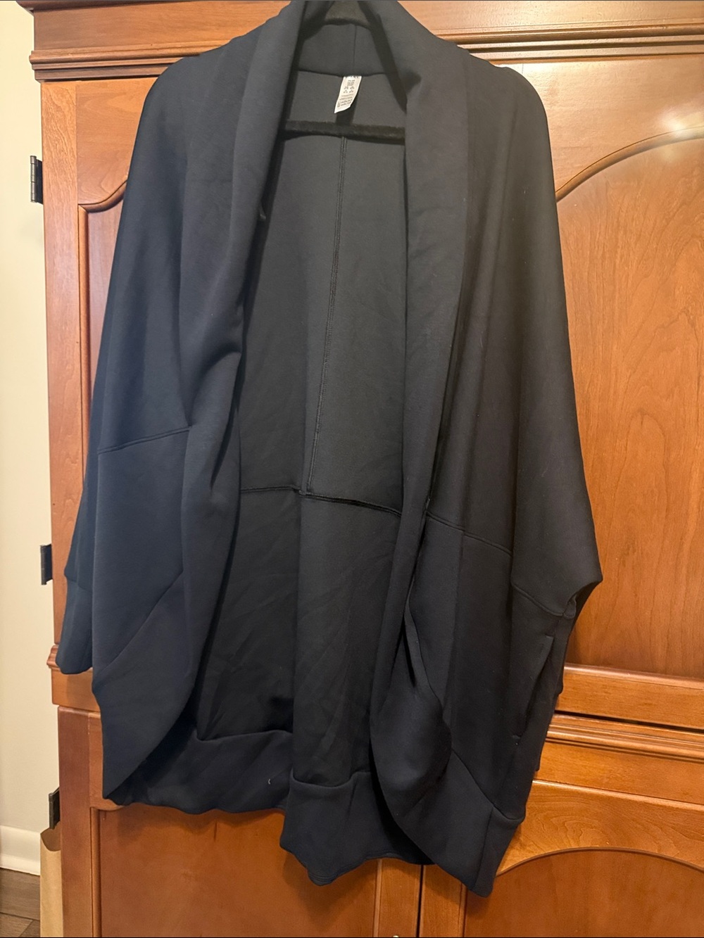 Spanx Black Draped Open-Front Women's Jacket